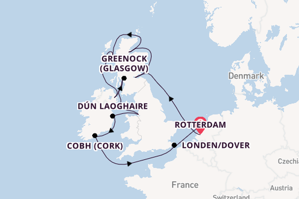 Britse Eilanden vanaf Rotterdam, Nederland met de Nieuw Statendam