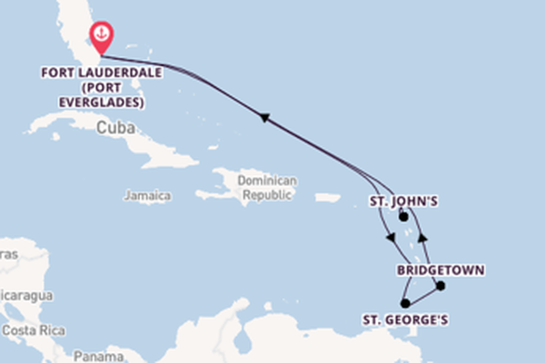 Caribbean from Fort Lauderdale (Port Everglades), Florida, USA with the Celebrity Ascent