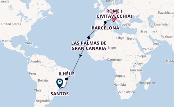 Transatlantic from Rome (Civitavecchia), Italy with the MSC Divina