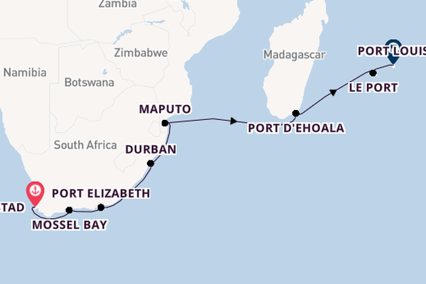 Afrika vanaf Kaapstad, Zuid-Afrika met de MS EUROPA 2