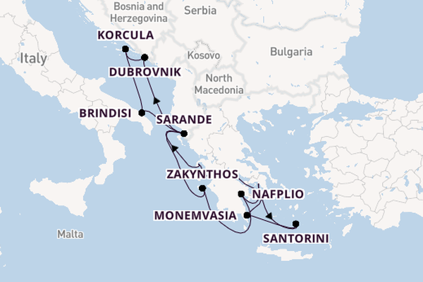 Eastern Mediterranean from Athens (Piraeus), Greece with the Seabourn Quest