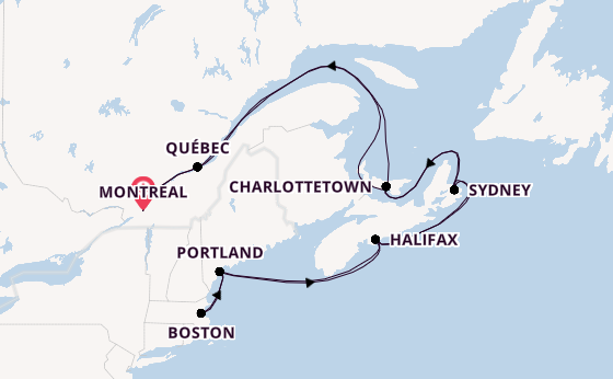 Nieuw-Engeland vanaf Saint Lawrence River Cruising met de Volendam