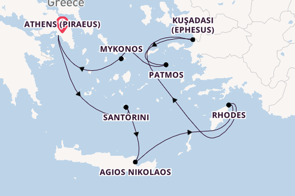 Eastern Mediterranean from Athens (Piraeus), Greece with the Azamara Pursuit