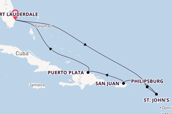 Caribbean vanaf Fort Lauderdale, Verenigde Staten met de Celebrity Eclipse