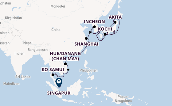 Ostasien ab Yokohama (Tokio), Japan auf der Mein Schiff 6