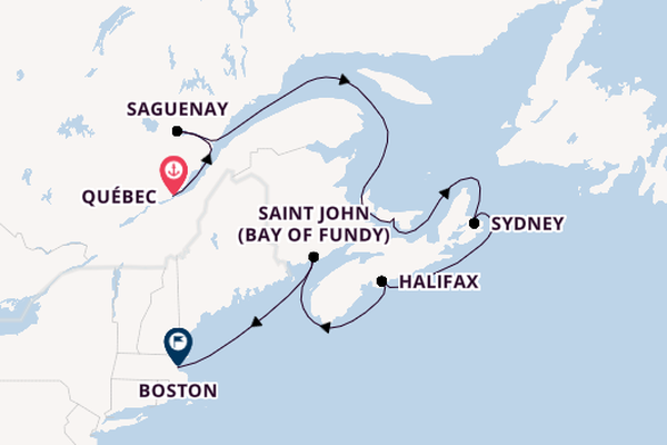 Nieuw-Engeland vanaf Québec, Canada met de Sapphire Princess