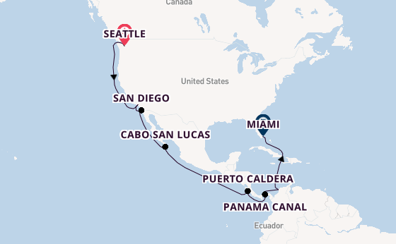USA West Coast from Seattle, Washington, USA with the MSC Poesia
