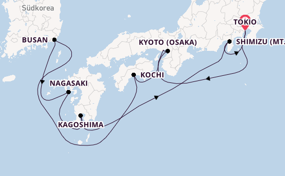 Japan ab Tokio, Japan auf der Celebrity Millennium