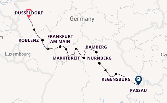 Main vanaf Düsseldorf, Duitsland met de VIVA TIARA