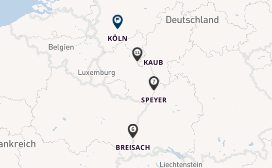 Rhein ab Königswinter, Deutschland auf der Swiss Crystal