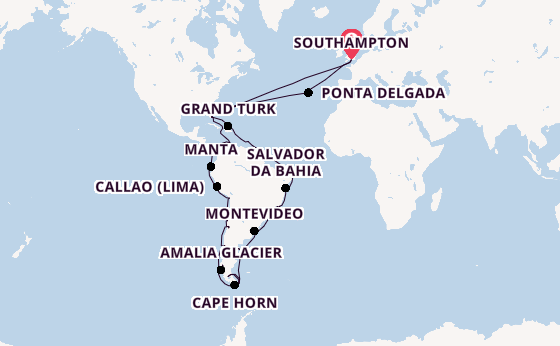 Transatlantic from Southampton, England with the Queen Anne