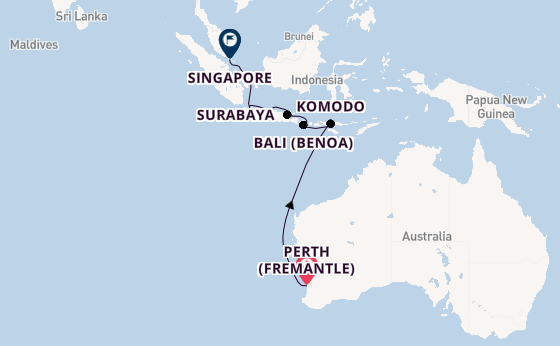 Southeast Asia from Perth (Fremantle), Australia with the Seven Seas Navigator