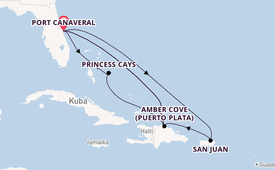 Karibik ab Port Canaveral, USA auf der Caribbean Princess