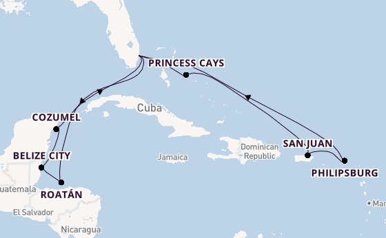 Caribbean vanaf Fort Lauderdale, Verenigde Staten met de Regal Princess