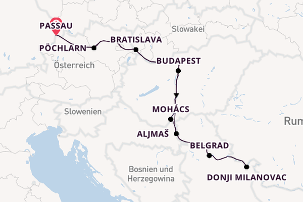 Donau ab Passau, Deutschland auf der MS MAXIMA