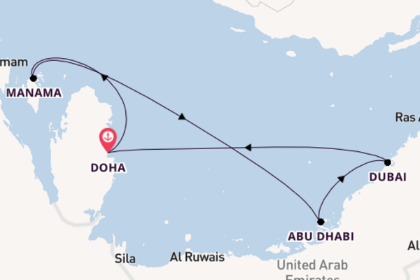 Persian Gulf from Doha, Qatar with the MSC Euribia