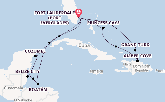 Caribbean from Fort Lauderdale (Port Everglades), Florida with the Regal Princess