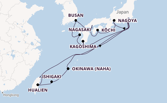 Japan ab Tokio, Japan auf der Diamond Princess