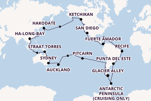 Transpacifisch vanaf Fort Lauderdale, Verenigde Staten met de Volendam