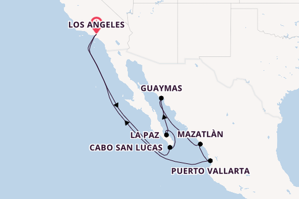Mexican Riviera from Los Angeles, California, USA with the Crown Princess