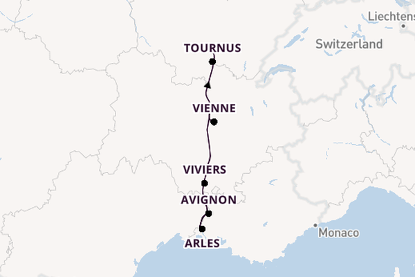 Rhône vanaf Lyon, Frankrijk met de Annabelle