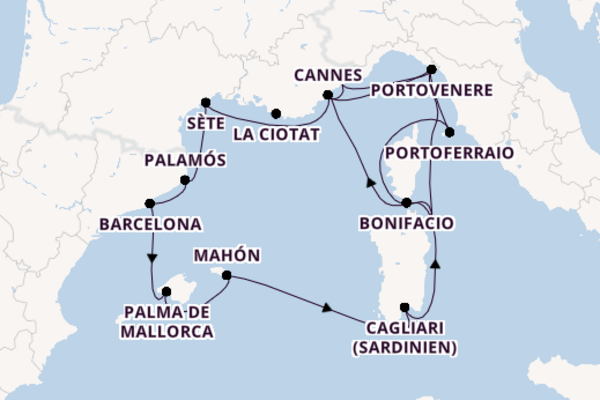 Großartige Kreuzfahrt über Cannes nach Monaco