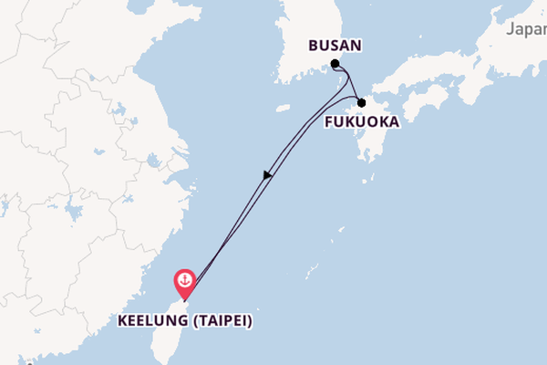 Oost-Azië vanaf Keelung (Taipei), Taiwan met de Costa Serena