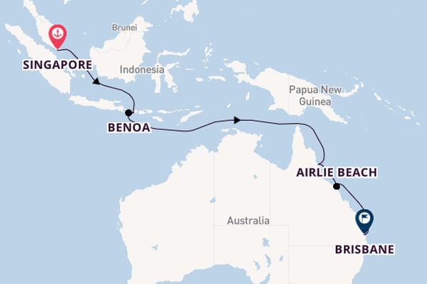 Australia from Singapore, Singapore with the Carnival Luminosa