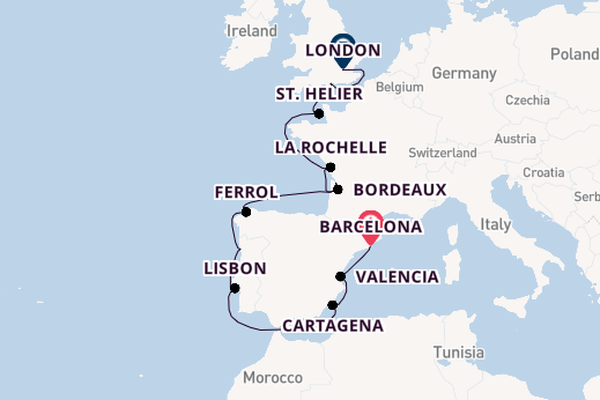 Western Mediterranean from Barcelona, Spain with the Seabourn Sojourn