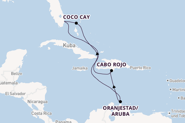 Karibik ab Fort Lauderdale (Port Everglades), USA auf der Legend of the Seas