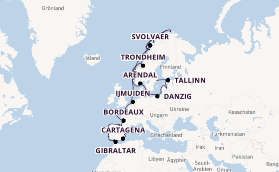 Norwegen ab Barcelona, Spanien auf der Azamara Journey