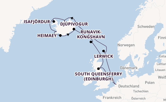 Arktis ab Rotterdam, Niederlande auf der Rotterdam