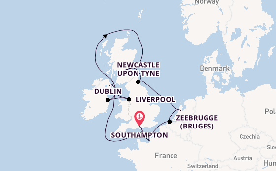 British Isles from Southampton, England with the Norwegian Sky