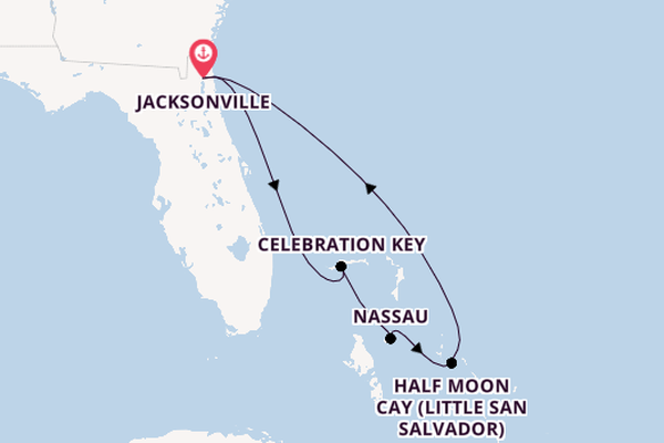 Caribbean from Jacksonville, Florida, USA with the Carnival Elation