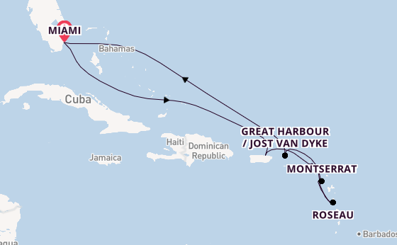 Caribbean from Miami, Florida, USA with the Seabourn Quest