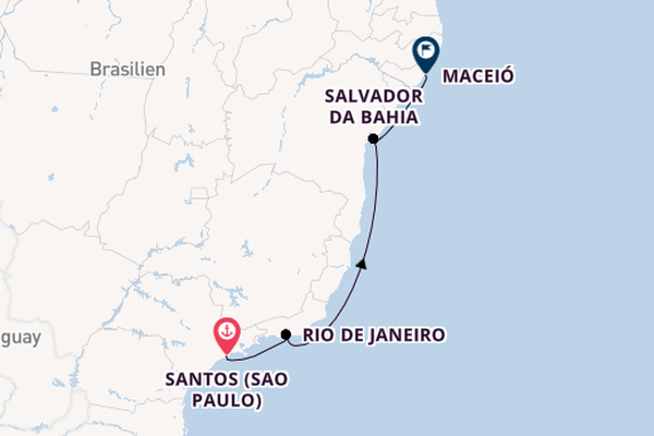 Brasilien ab Santos (Sao Paulo), Brasilien auf der MSC Divina