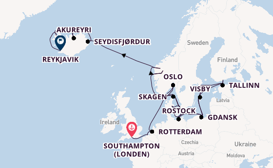 Noorwegen vanaf Southampton (Londen), Engeland met de Regal Princess