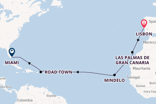 Transatlantic from Lisbon, Portugal with the Norwegian Viva