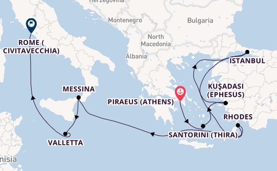 Mediterranean from Piraeus (Athens), Greece with the Enchanted Princess