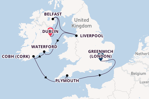 British Isles from Dublin, Ireland with the Evrima