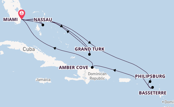 Caribbean vanaf Miami, Verenigde Staten met de MSC Meraviglia