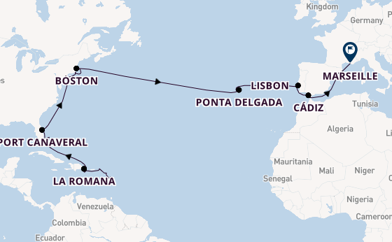 Transatlantic from Pointe-à-Pitre, Guadeloupe with the Costa Fascinosa