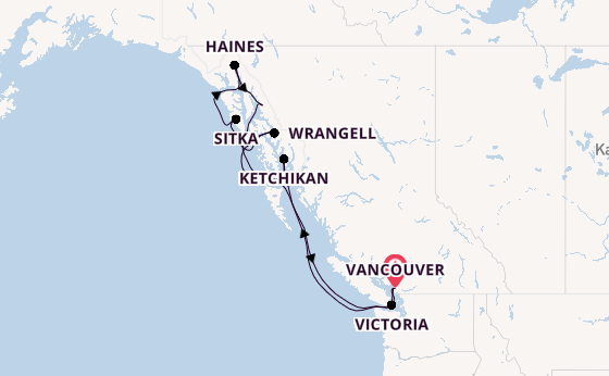 Alaska ab Vancouver, Kanada auf der Explora III