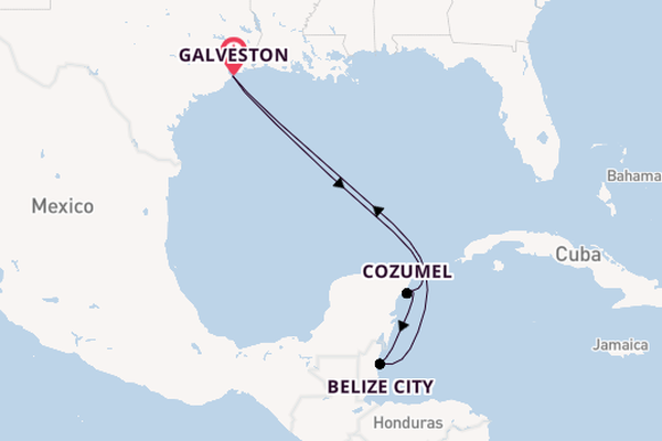 Western Caribbean from Galveston, Texas, USA with the Carnival Sunshine