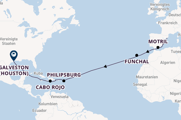 Transatlantik ab Barcelona, Spanien auf der Norwegian Viva