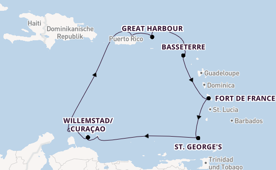 Karibik ab San Juan, Puerto Rico auf der Silver Dawn