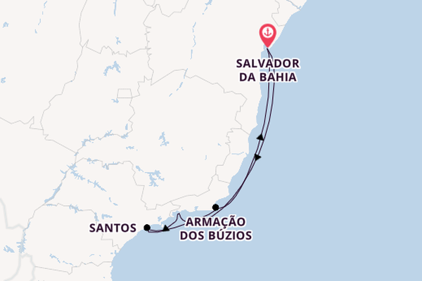Brazil from Salvador da Bahia, Brazil with the MSC Virtuosa