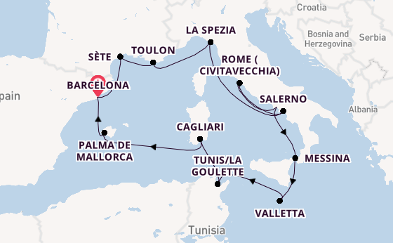 Western Mediterranean from Barcelona, Spain with the Seven Seas Voyager