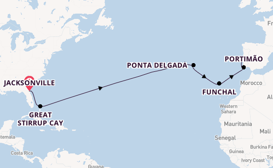 Transatlantic from Jacksonville, Florida, USA with the Norwegian Dawn
