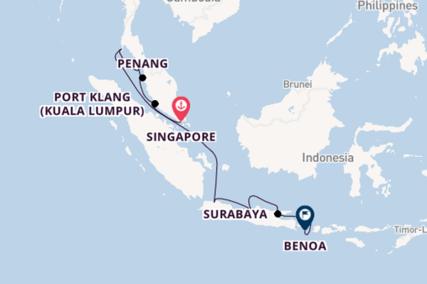 13 day cruise from Singapore to Benoa